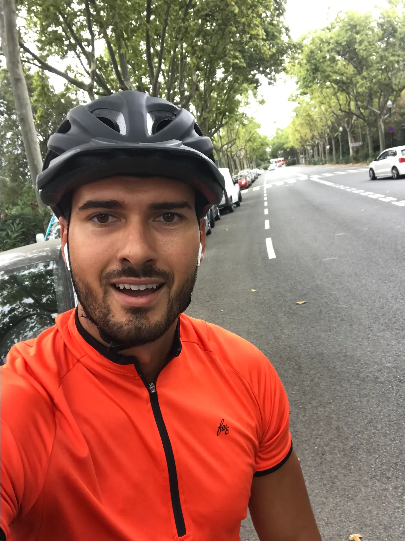 Mihai during a training ride — the journey to Alghero starts on ordinary roads