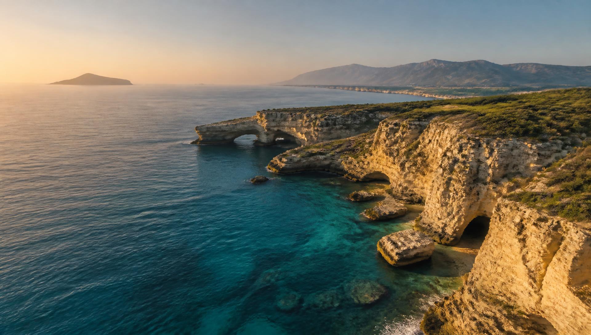 Sardinian coastline at sunrise